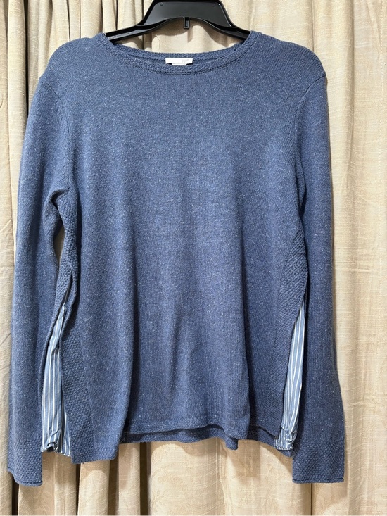 J. Jill Sweaters - J. Jill Blue Crewneck Sweater with Stripe Inset